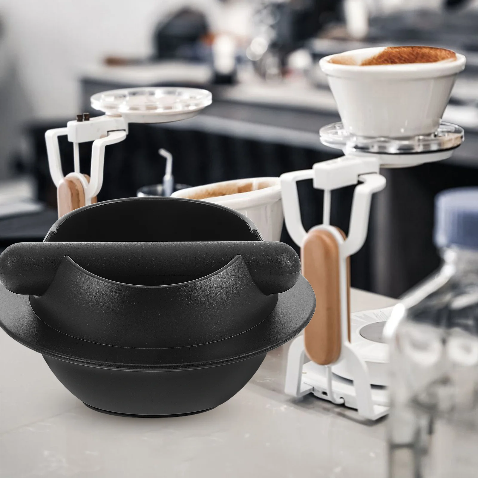 حاوية القهوة المطحونة 6.8 بوصة اسبريسو ذات سعة كبيرة مع شريط لنفايات القهوة وأوراق الشاي لب الفاكهة #3