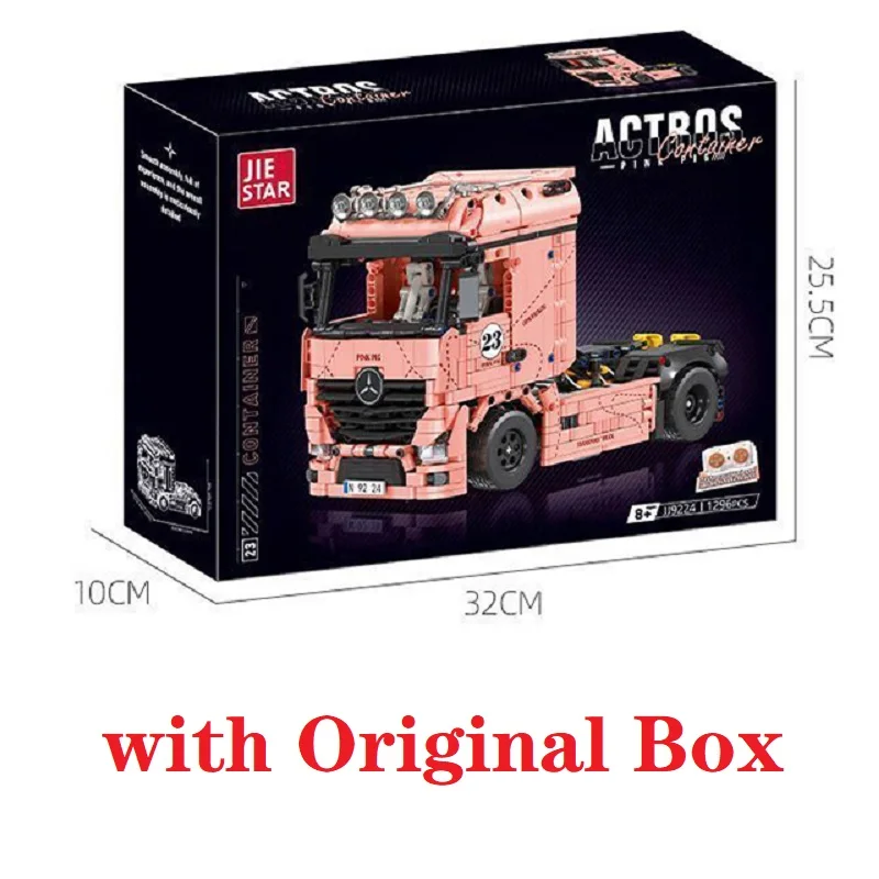 

Original Box Model Bricks Toys Gifts 1296pcs Container-Pink Pig Building Blocks Technical Remote Control Tractor Truck Car