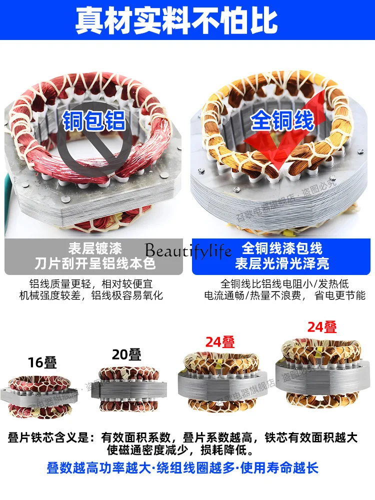 3Motor High-Power Motor Household Cooper Wires Bearing Single and Double Motor Large Suction Universal Accessories