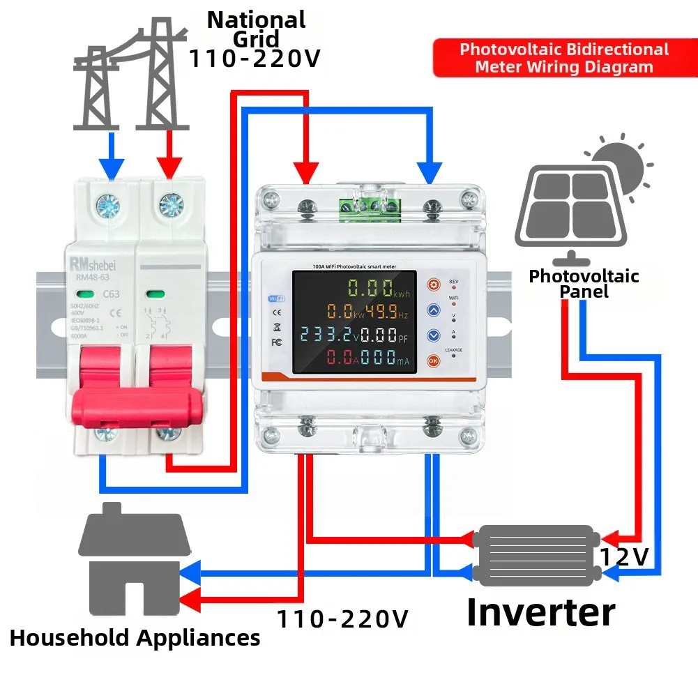 

Умный автоматический выключатель Wi-Fi: цветной экран, пульт дистанционного управления и комплексный аксессуар для измерения тестирования дома.