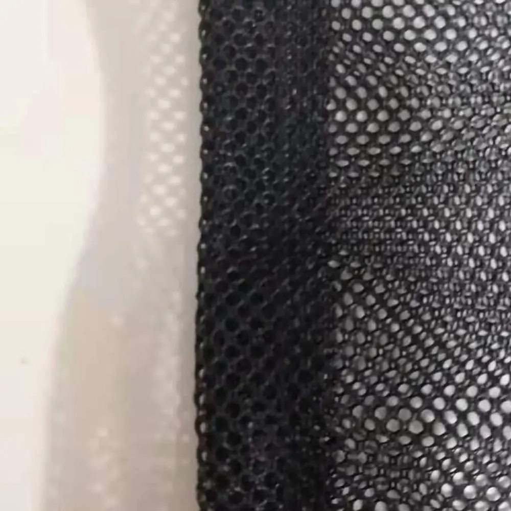 Portable Multi Purpose Drawstring Storage Pouch Bag Black Nylon Laundry Bag Breathable Mesh Pouch