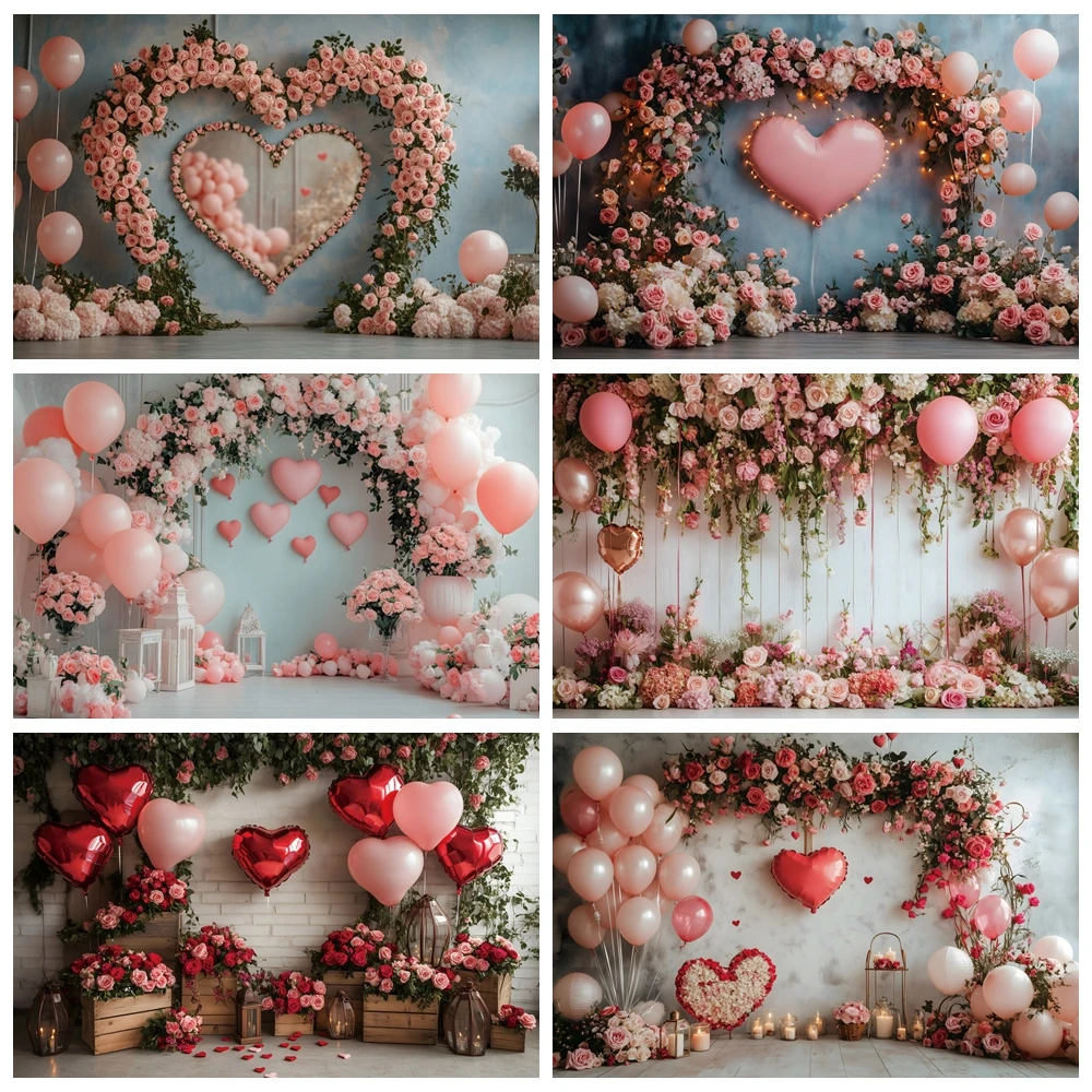 عيد الحب التصوير خلفية الحب القلب الزهور بالون 14 فبراير الزفاف دش حفل زفاف ديكور صور الخلفيات ﻿
