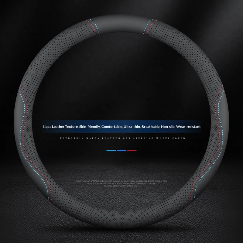 For Opel OPCline Astra Corsa Grandland Insignia Mokka Vectra GTC Tigra Leather Anti-slip Car Steering Wheel Cover Accessories