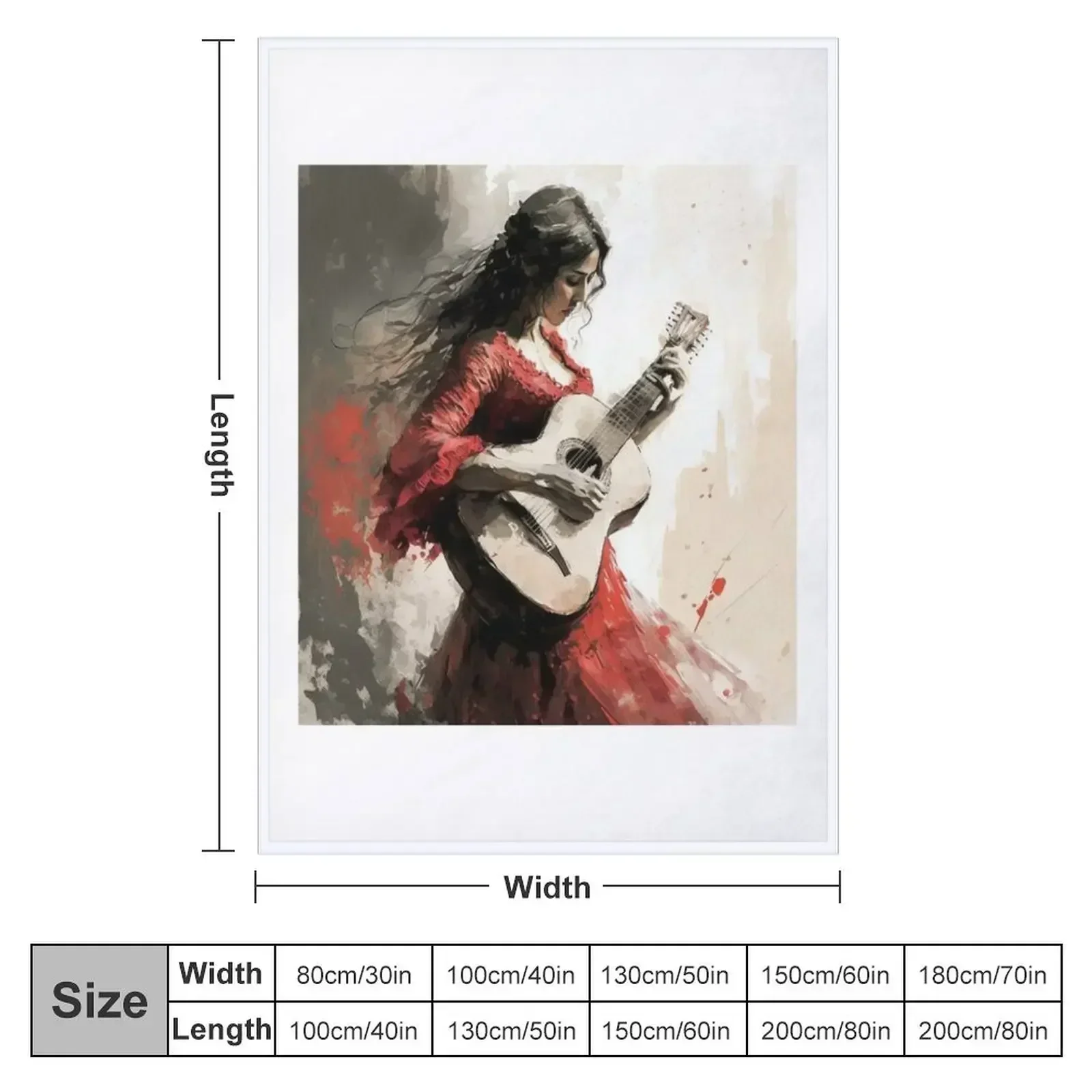 Flamenco Dance Girl Gitana Modern Flamenco Girl Flamenco Passion Throw Blanket Cute Picnic warm for winter Luxury Brand Blankets