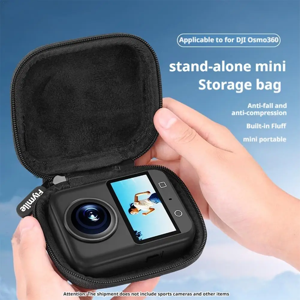

Mini Carrying Case For DJI OSMO 360 Portable Compact Storage Bag With Wrist Strap PU Leather Protective Case For OSMO360