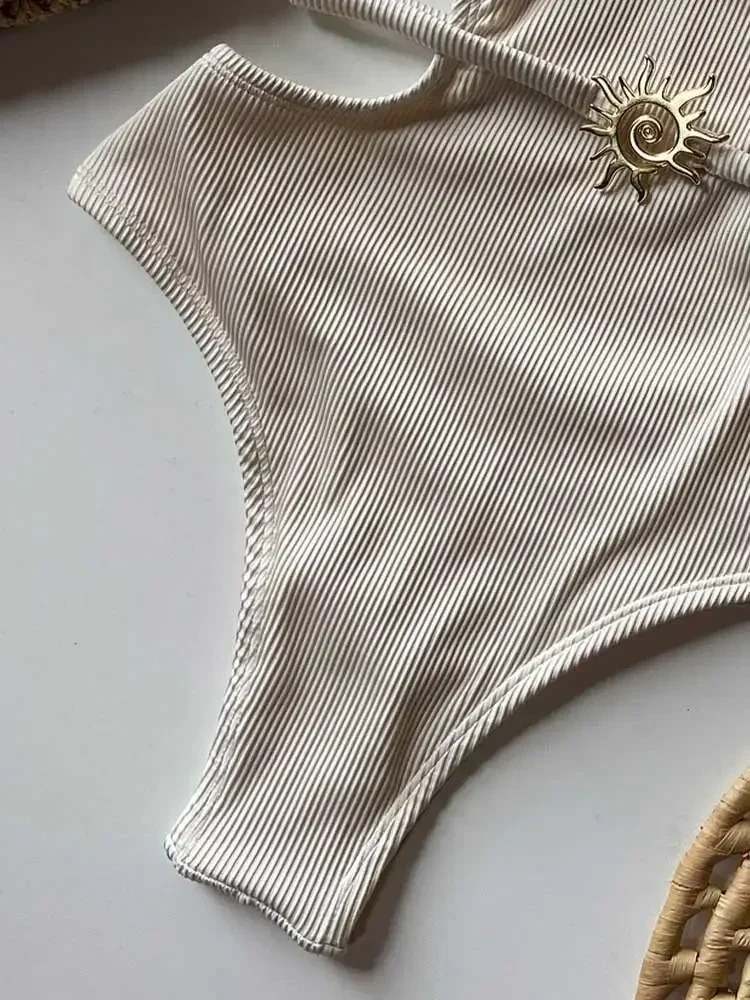 ผู้หญิง Criss Cross Tie กลับ Halter Monokini ชุดว่ายน้ํา One Piece ตัด Tummy Control ชุดว่ายน้ําหญิงบราซิลชุดว่ายน้ํา K209