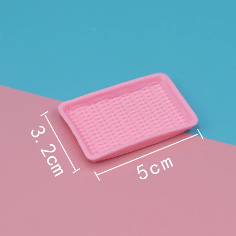 5Pcs Random Dollhouse Miniature Dessert Plates Model Doll House Plastic Basket Serving Plate Dish Dessert Tray Tableware Toy-Toy