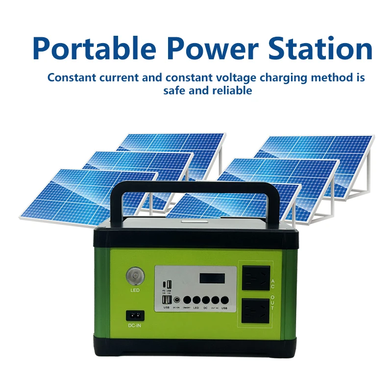 Rechargeable Backup Power Lifepo4 Battery Emergency Solar Generator 600w Portable Power Station