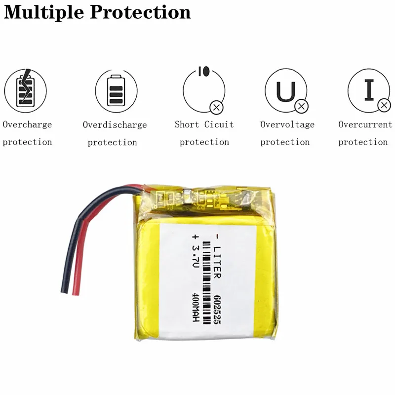 602525 062525 3.7V 500mah bateria litowo-polimerowa do MP4 GPS zabawki inteligentny zegarek rejestrator jazdy zestaw słuchawkowy Bluetooth