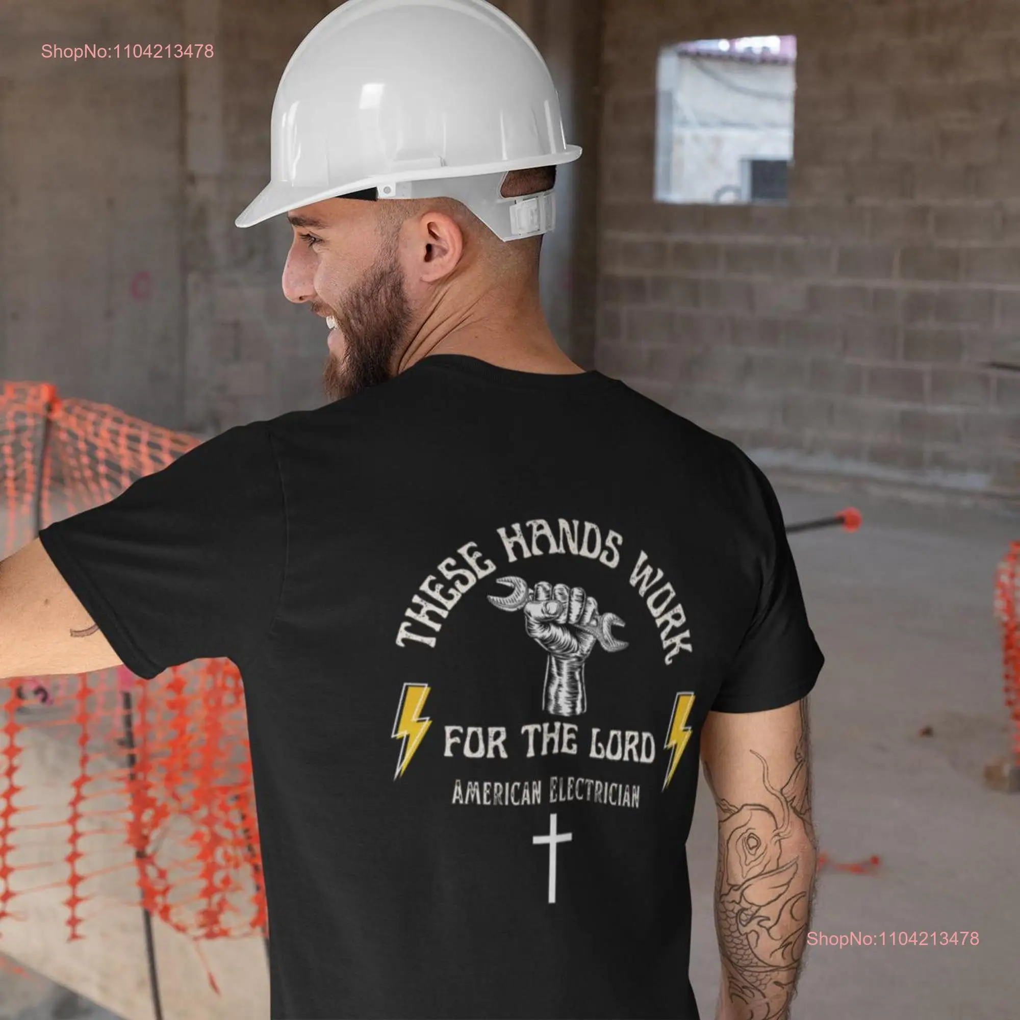 These Hands Work for The Lord Christian Electrician T Shirt Journeyman Apprentice God's Silliest Goose