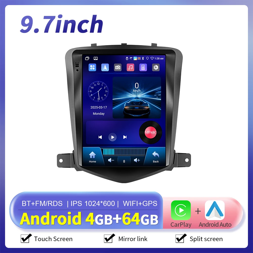 Camecho 4 + 64G Android Autoradio für Chevrolet Cruze J300 2009-2014 Tesla Style Multimedia Video Player Carplay GPS Navi Stereo