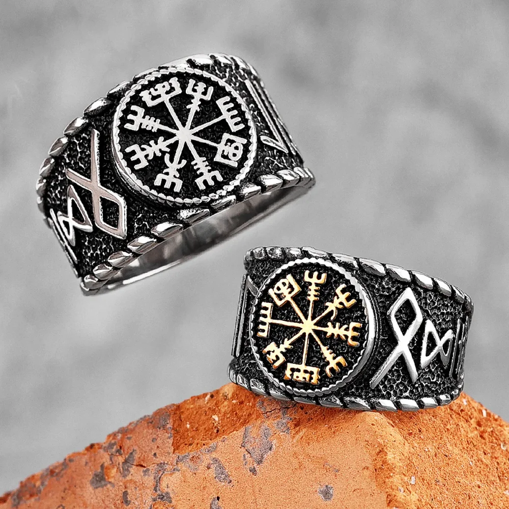 

Viking Norse Mythology Odin Ring Stainless Steel Mens Rings Punk Amulet Titanium Boyfriend Biker Fashion Jewelry Gift Wholesale