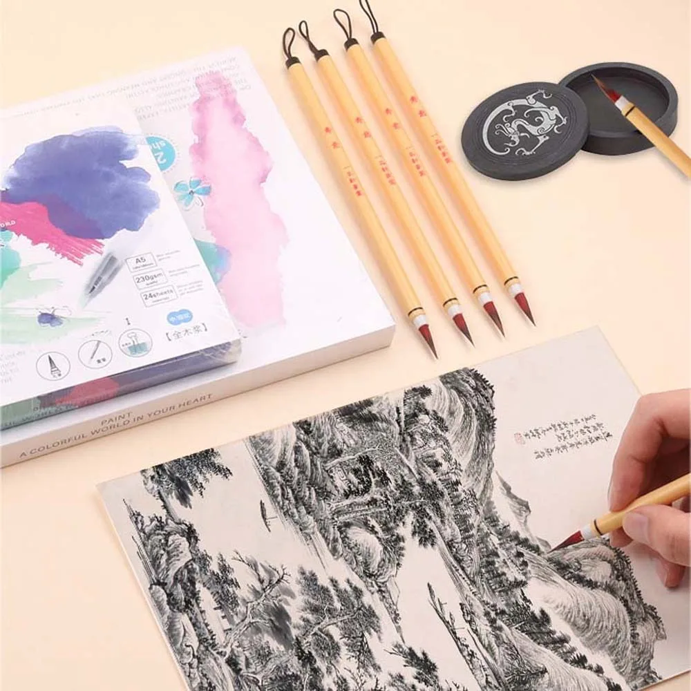 2 шт., китайская кисть ручной работы с мягкими волосами, легкая ручка для рисования 0,5 см, для китайского пластика, традиционная ручка с крючком для офиса