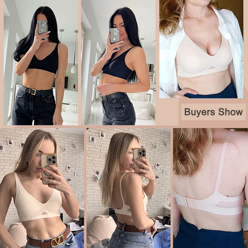 Sujetadores sin costuras para mujer, sujetador sin aros, Bralette de realce, lencería femenina, ropa interior suave, ropa íntima para dormir