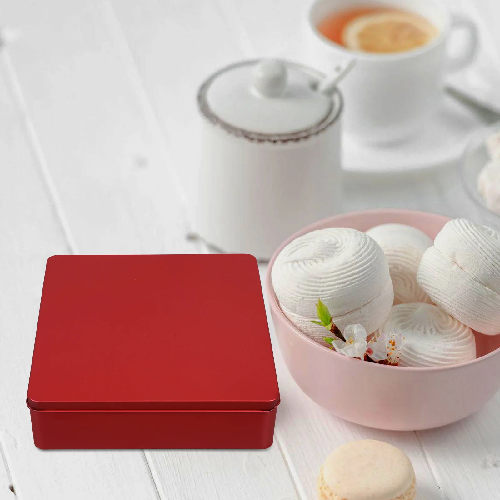 

1pcs Metal Cookie Tin Box For Candy Chocolate Tea Snacks Storage Party Favor Packaging Small Biscuit Tins With Lid Cake Tin