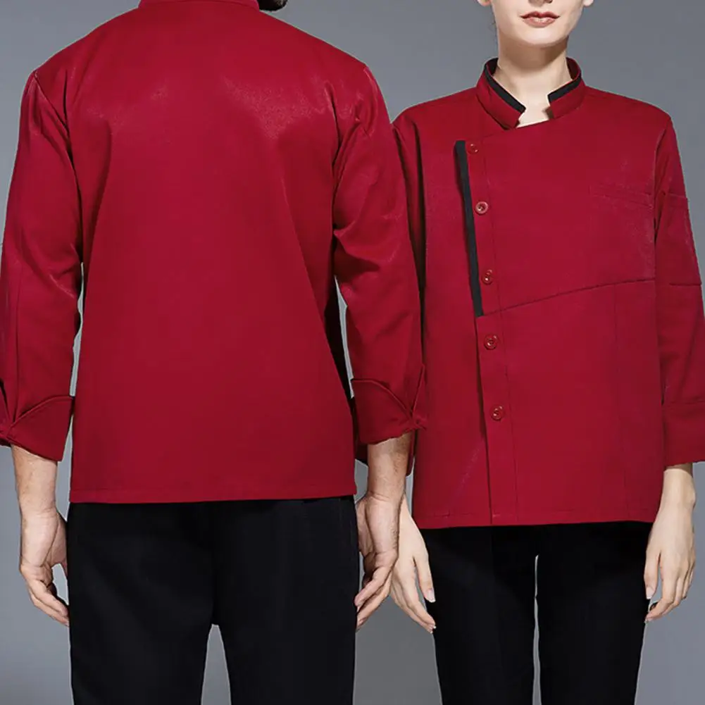 Manteau de chef en mélange de coton résistant aux taches, uniforme de chef pour la cuisine, le restaurant, manches courtes, support unisexe pour les cuisiniers pour le confort