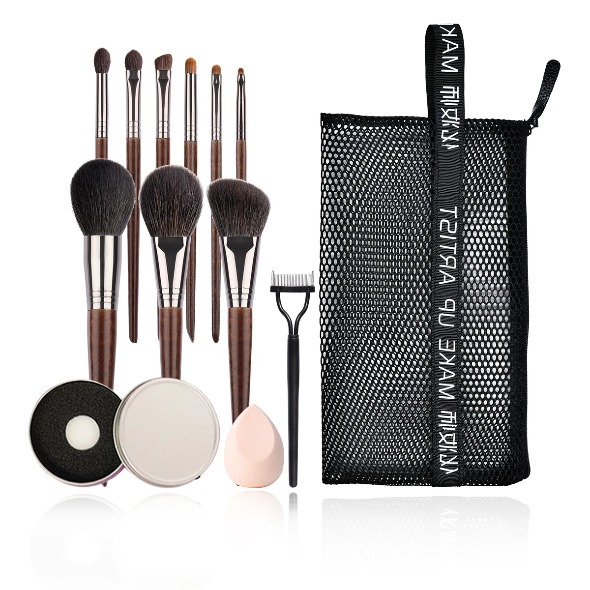 

Bethy Beauty 9PCS Make Up Brushes Professional Nature Horse Goat Weasel Hair Eye Shadow Eyeliner Blusher Powder Brush Set