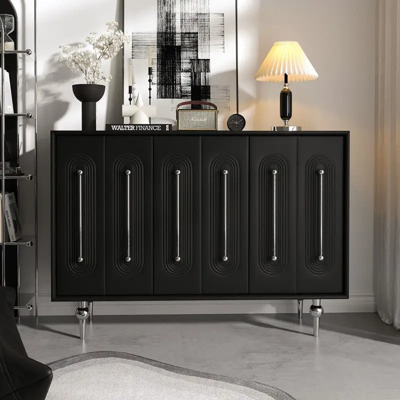 

Medieval Cream Style Black French Light Luxury Bucket Cabinet Locker Side Cabinet