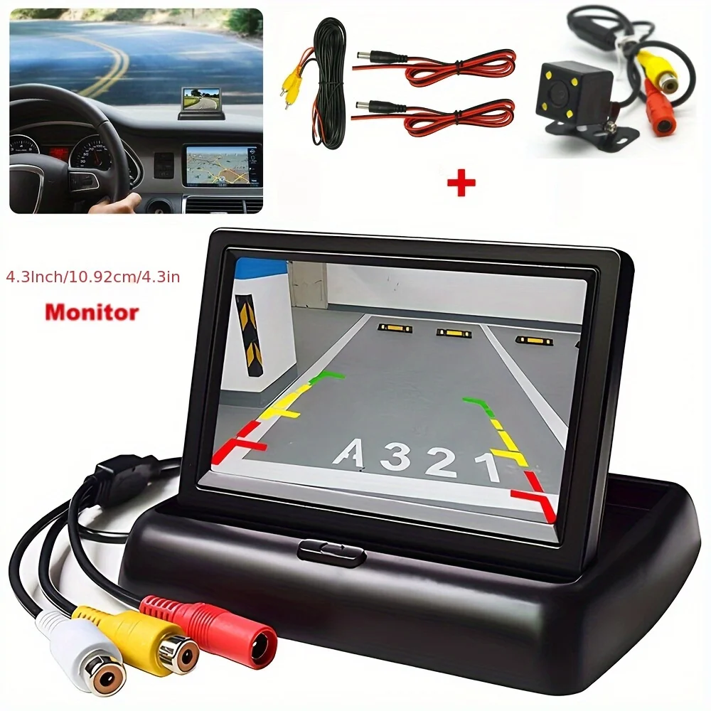 

Car Display Camera 4.3 Inch Reversing Image License Plate Holder Camera Night Vision Waterproof