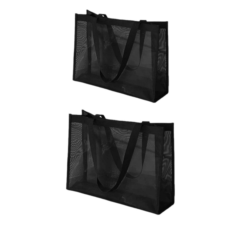 New Mesh Shoulder Bag Hollow Large Capacity Beach Bags Transparent Multifunctional Handbag Travel - view 3