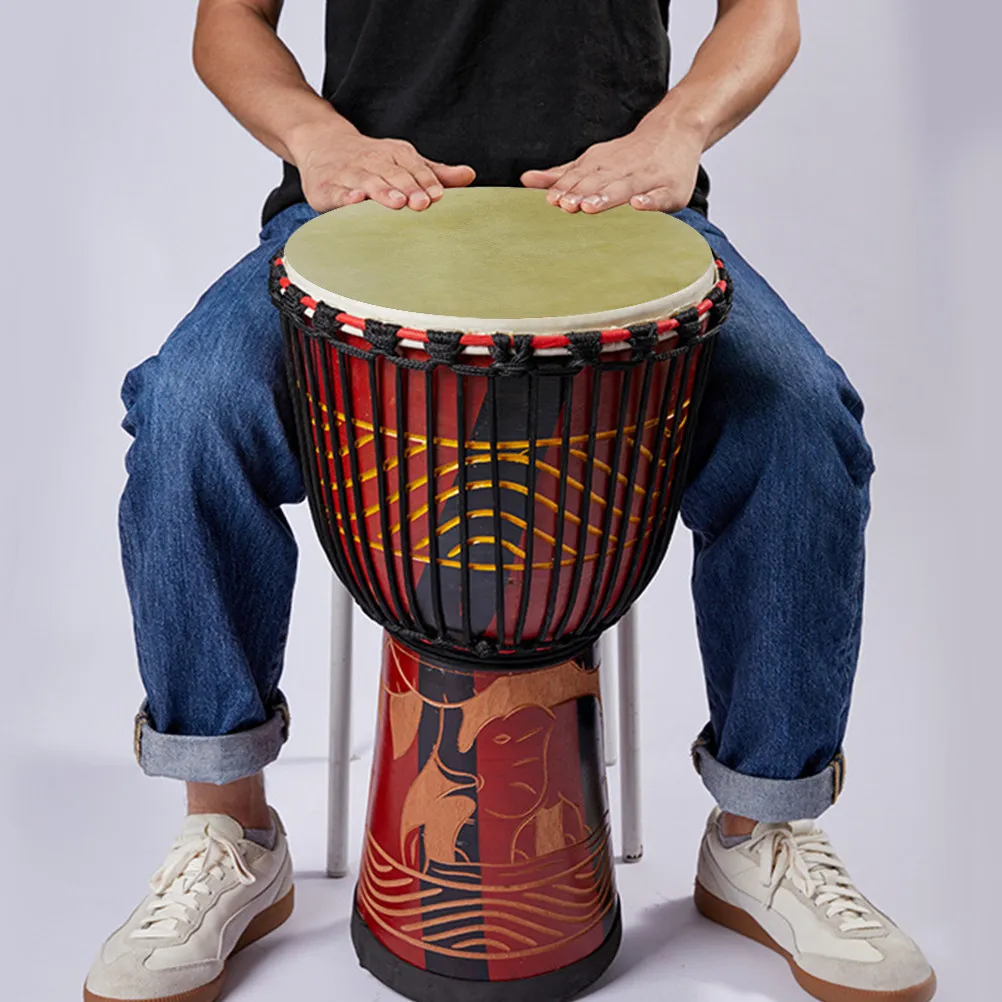 2 Peças de Pele de Cabra para Tambor, Textura Macia e Confortável, Pele de Substituição para Tambor Africano Djembe Dunun, Peças de Percussão