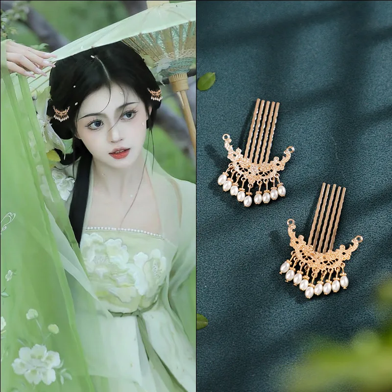 Hanfu Tassel Antique Style Pearl Daily Hairpin Headwear for Women