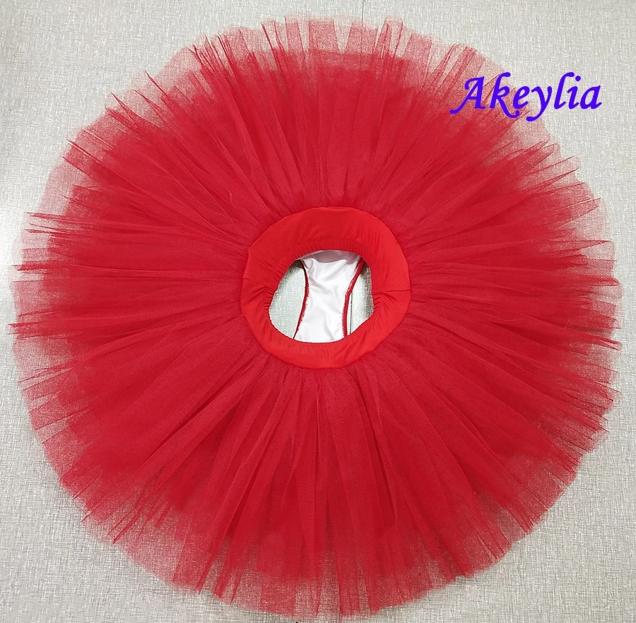 Half practicing tutu Red classical ballerina rehearsal pancake ballet tutu Two-color white black peach lilac pink with pants 