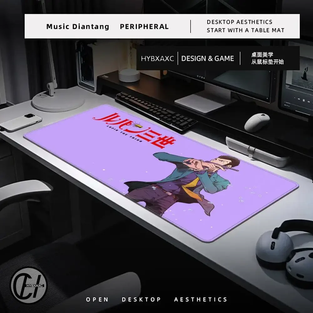 لوحة ماوس لوبين الثالثة لطيفة عالية الدقة لوحة مكتب ممتدة لوحة مفاتيح الألعاب كبيرة 100 × 50 سم XXL لوحة ماوس HYBXAXC