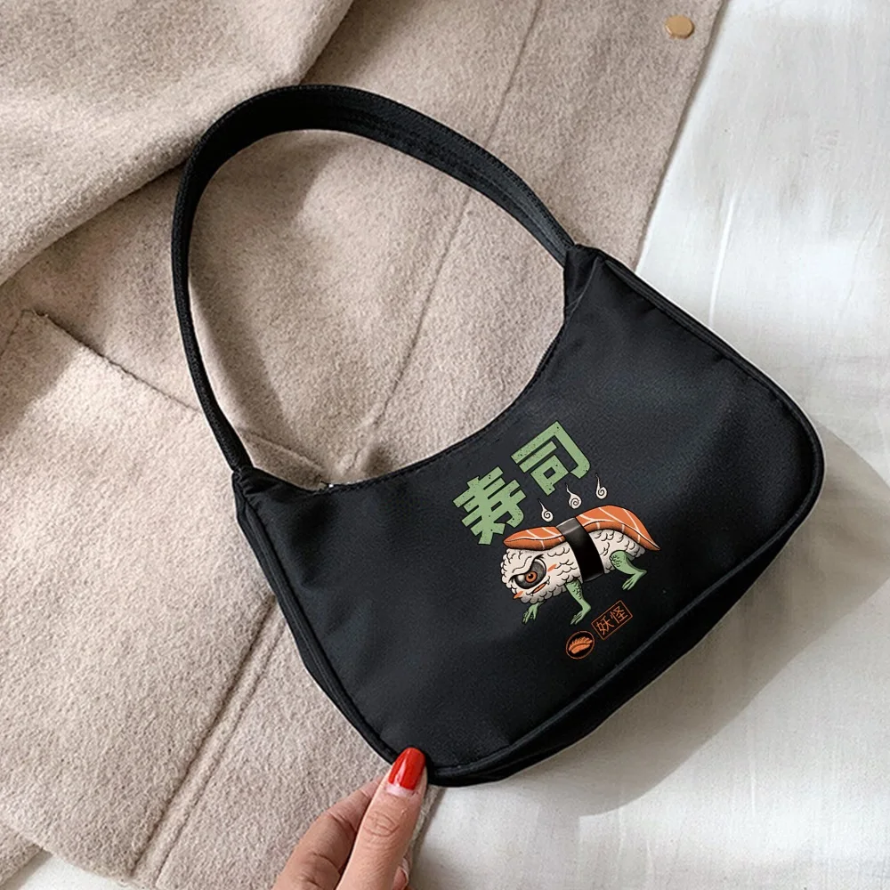 Women  Handbag Simple Underarm Shoulder Bags Cute Monster Print Daily Design Totes Coin Purse Pouch Organizer Hobo Shoulder Bag