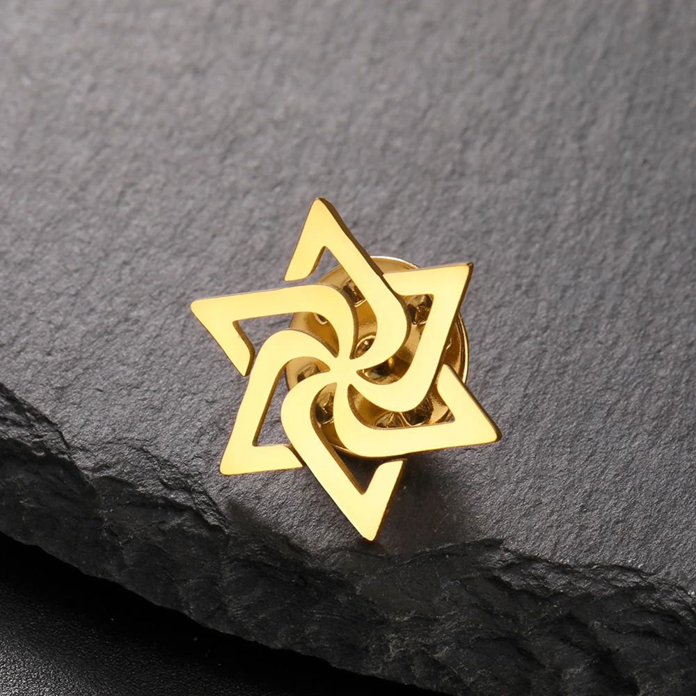 Dawapara Spiral Judentum Davidstern Brosche Pins Hexagramm Wirbel Raelian Unendlichkeitssymbol Edelstahl Schmuck – Detail 12