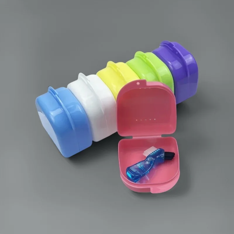 

50Pcs Fake Teeth Orthodontic Case Dental Retainer Mouth Guard Denture Storage Plastic Box Oral Hygiene Supplies Organizer