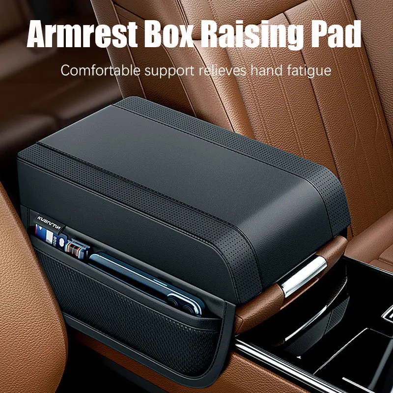 

Car Mounted Armrest Pad PU Leather Central Armrest Storage Bag Memory Cotton Center Console Heightening Armrest Pad Cushion