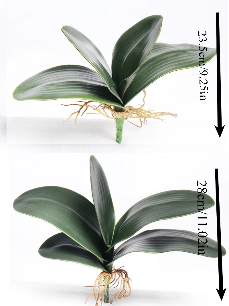 1 قطعة أوراق الأوركيد على شكل فراشة خضراء مقلدة، زهور مقلدة عالية الجودة، زهور بلاستيكية