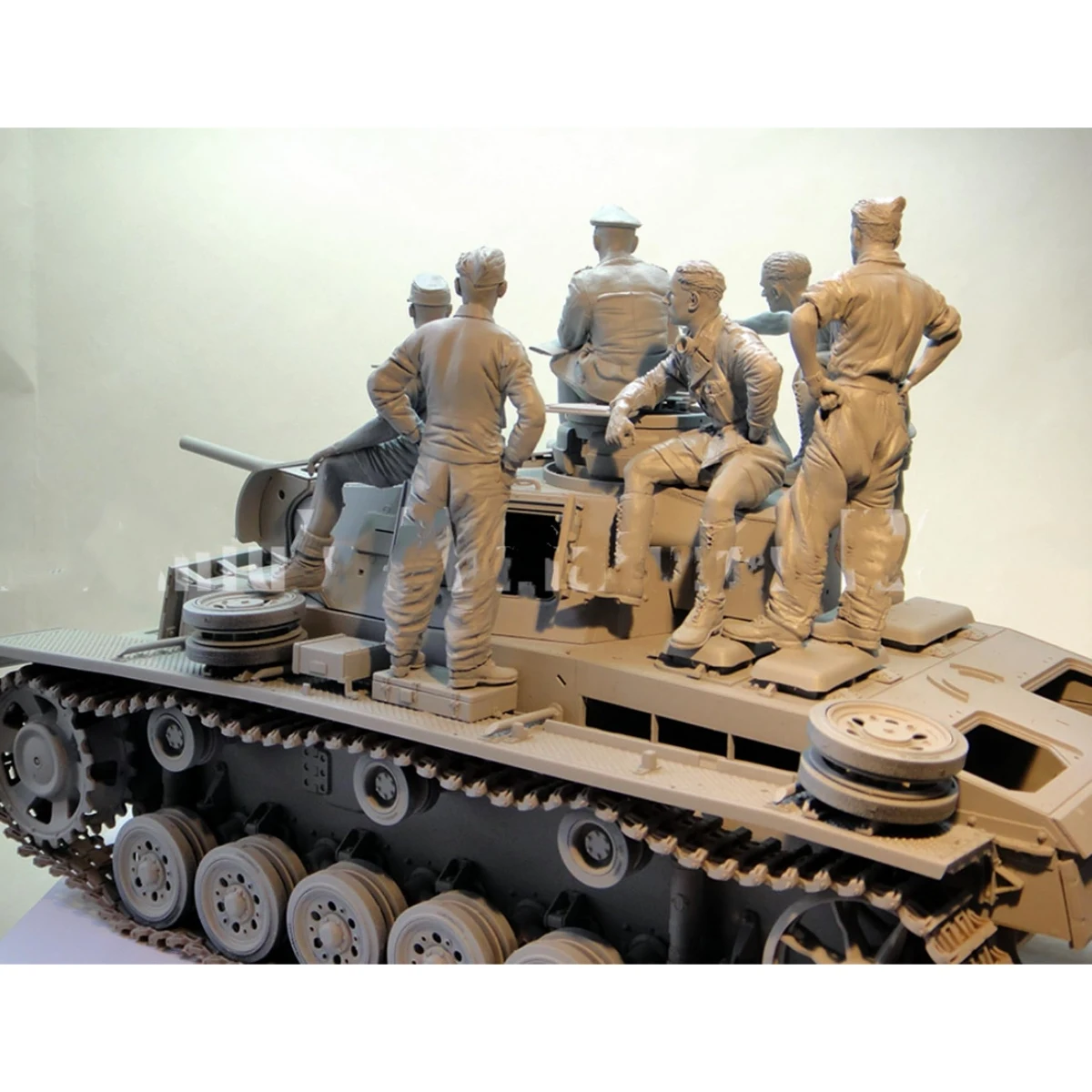 Kit de modelo de figura de resina 1/16 sin pintar, tema militar, (6 personas sin tanque), sin montar y sin pintar, GK