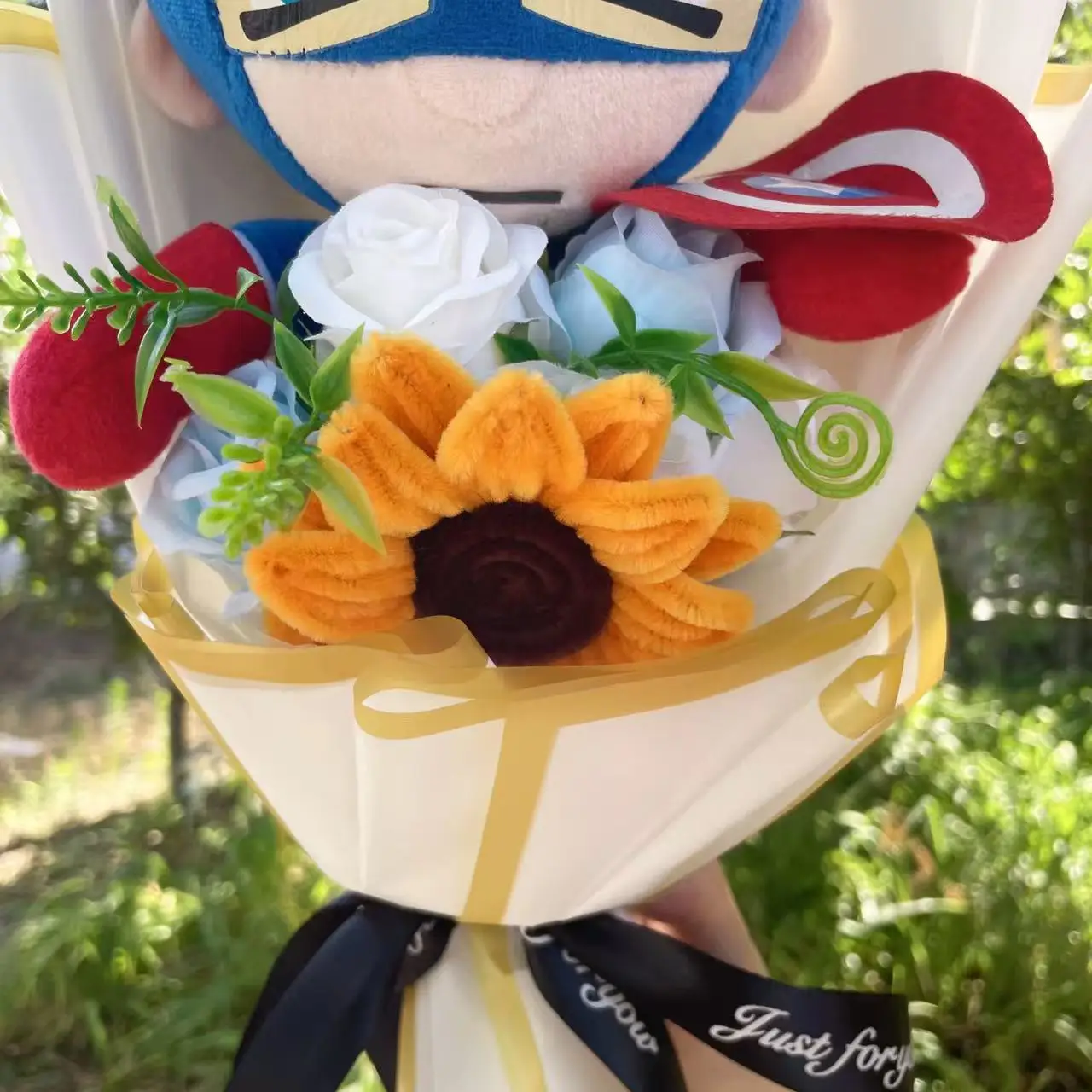 Catoon Spider-Man Hulk Superman Plush Doll Toy Creative Handmade Bouquet Stuffed Animals Valentine Christmas Graduation Gift