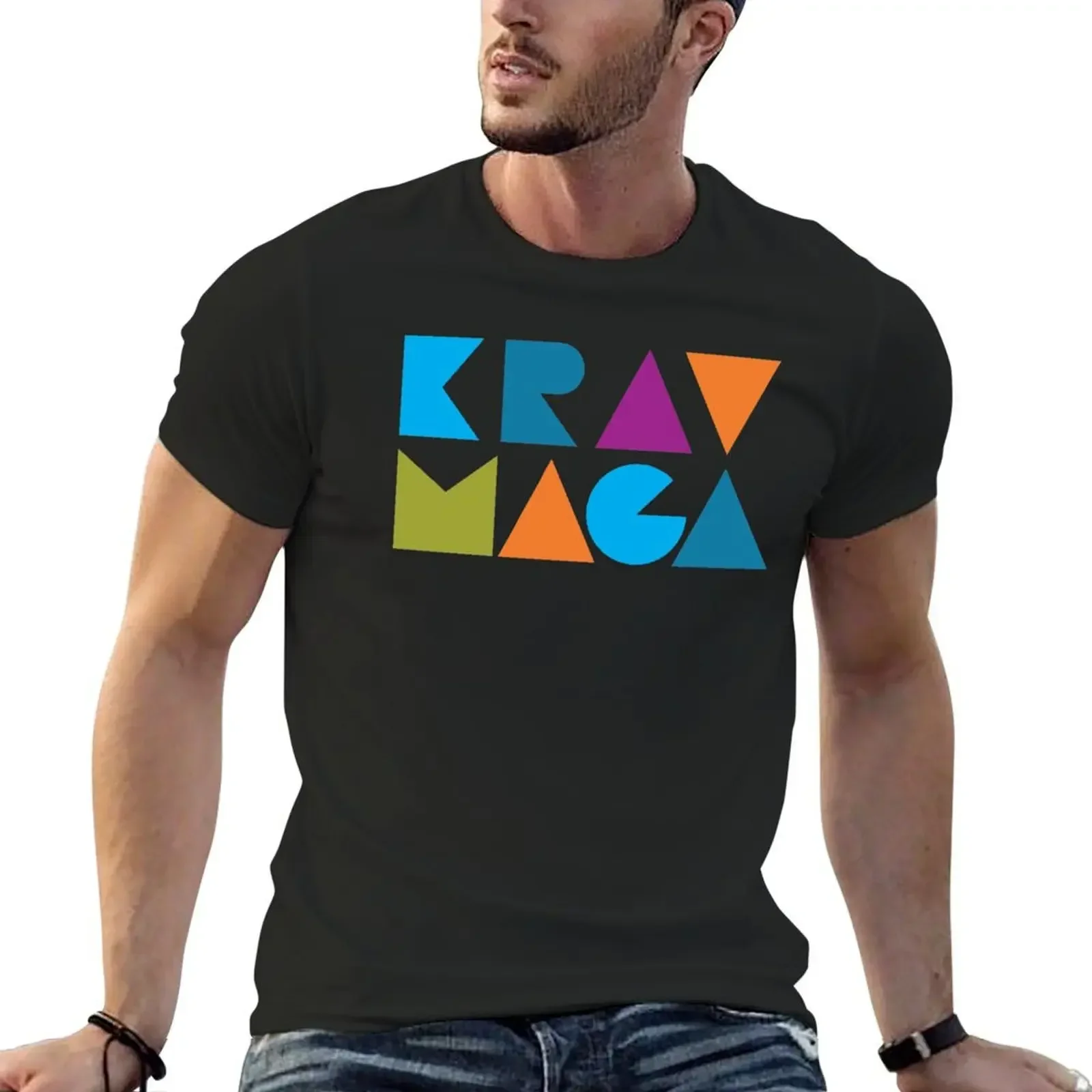 Krav Maga Colorful Blocks T-Shirt Short sleeve tee anime clothes vintage t shirts mens cotton t shirts