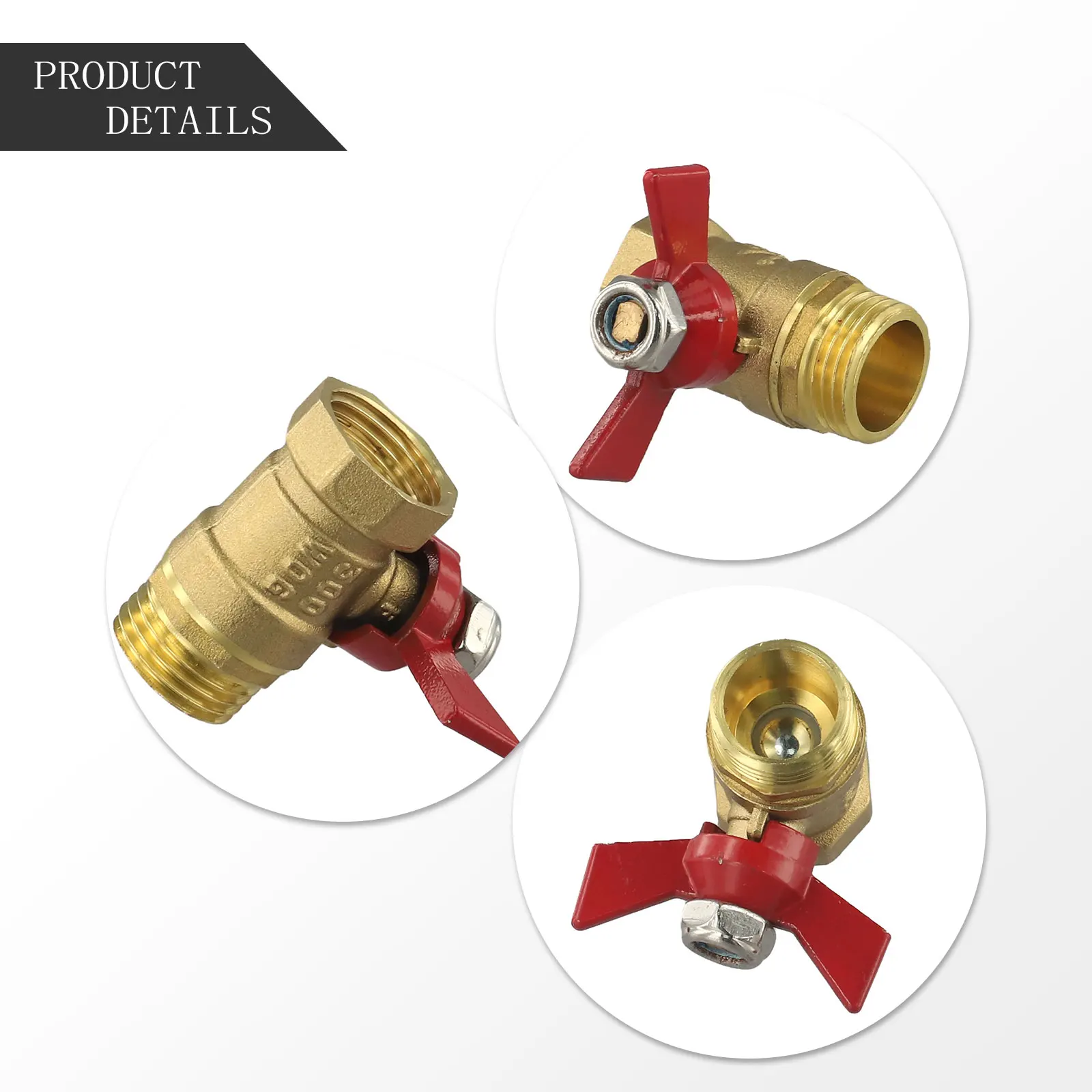 Brass Shut Off Valve Heavy Duty Hose Shut Off For Garden Watering Ergonomic Design Large Bore Design Rubberized Handle