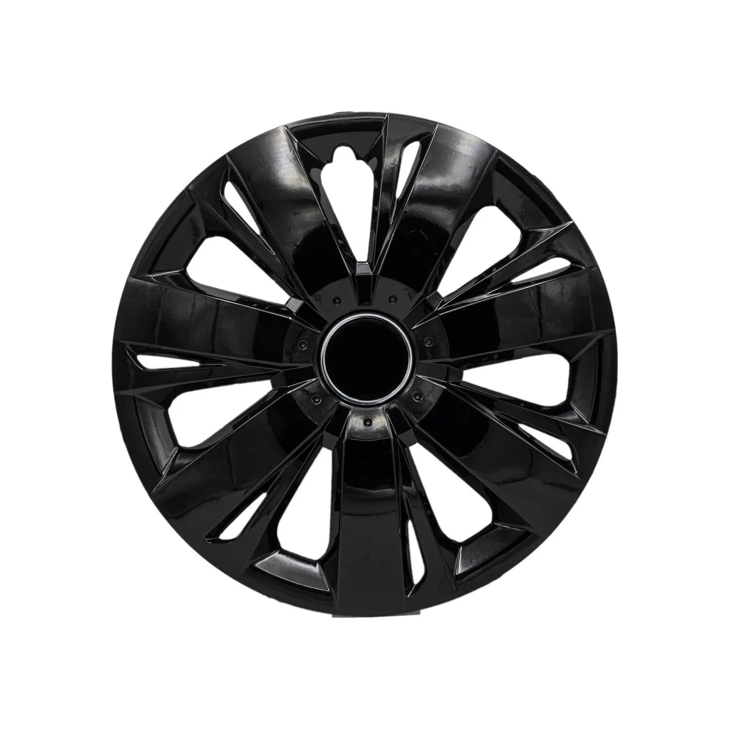 14 Inc Unbreakable Flexible 4 Pcs Wheel Cover Piano Black for Opel Citroen Peugeot Fiat Renault Ford Honda Hyundai Chevrolet toyota