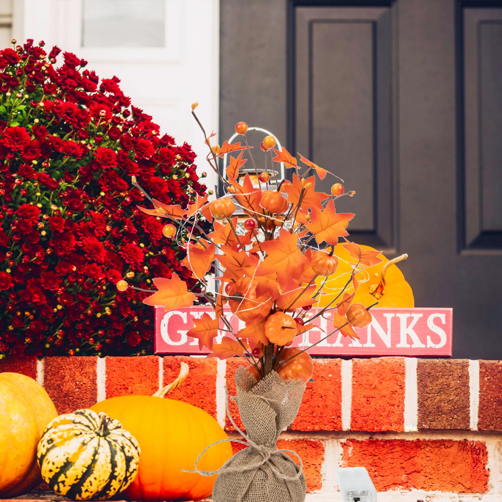 Maple Landscape Light Fall Thanksgiving Decor Led Tree Adornment Indoor Desktop Powered Lighted Artificial Tree For