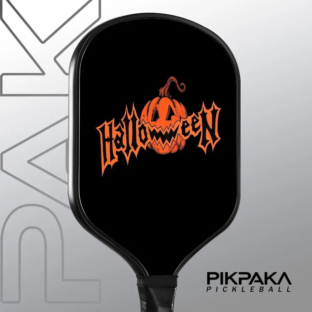 

Pickleball Paddle T700 Carbon Fiber Unibody Thermoformed 16MM Honeycomb Core with Bag and Grip Tape Halloween Pumpkin Skull