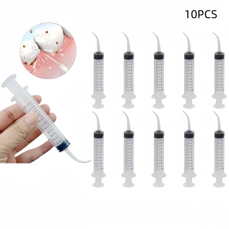 

10 шт., шприц для ирригации зубов, медицинский ирригатор для десен, ирригатор для зубов мудрости, гибочный наконечник, стоматологический ирригатор, инструмент для орошения полости рта
