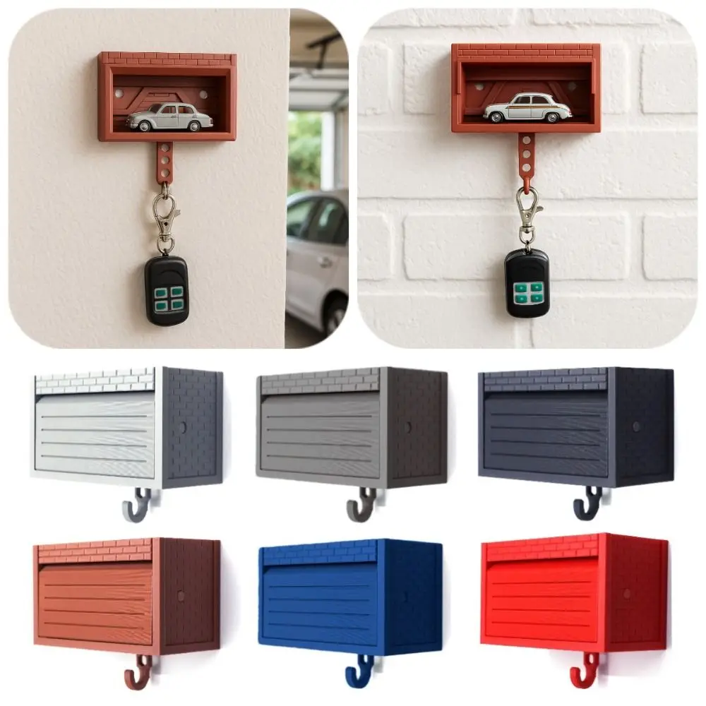 

Creative Car Garage Key Holder with Opening Door Funny Wall Mount Key Rack Easy Installation Space-saving Decorative Bracket