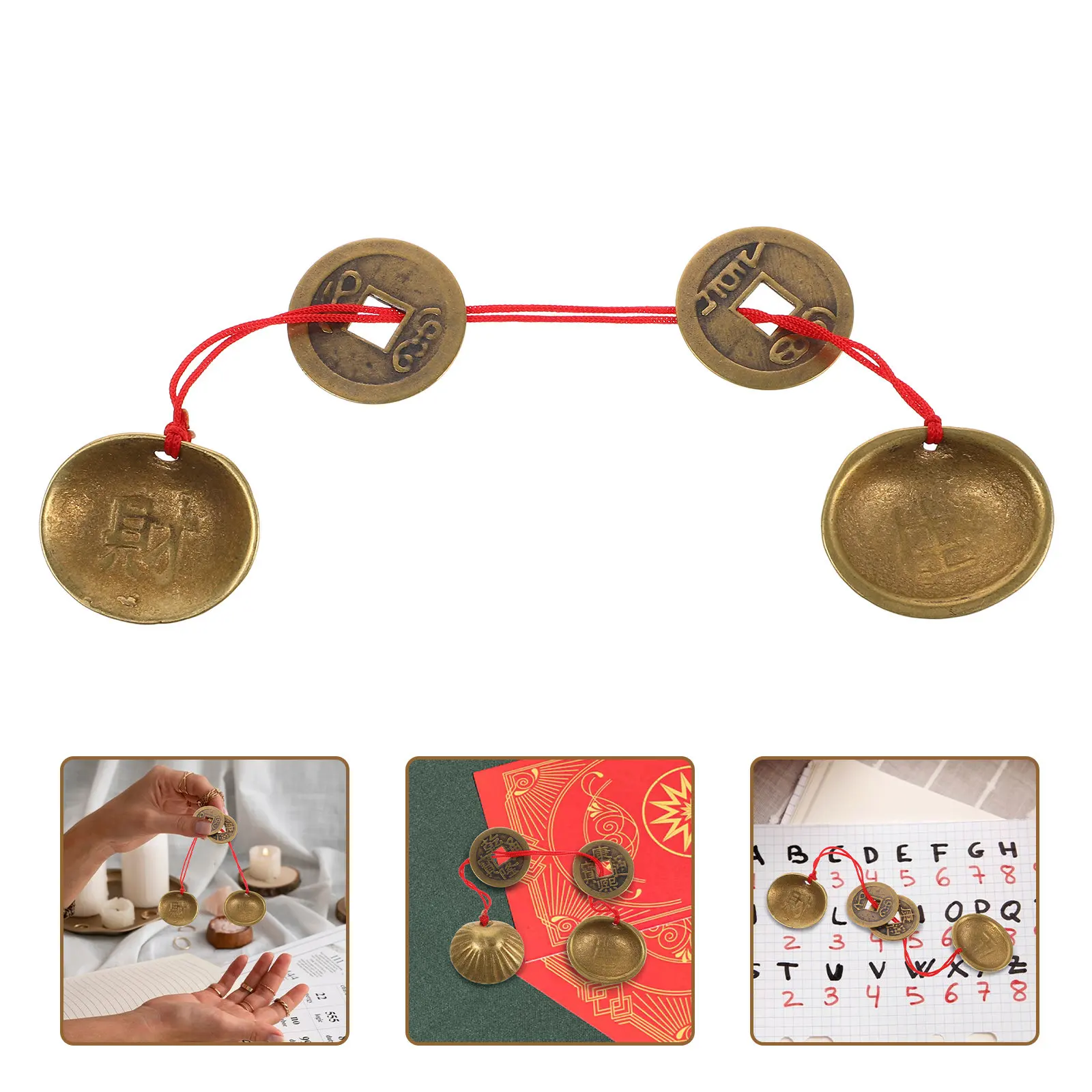 

Yin Yang Symbol Brass Shell Divination Tool Hexagram Interpretation Guide Chinese New Year Decor Lucky Coin Charm Cultural Home