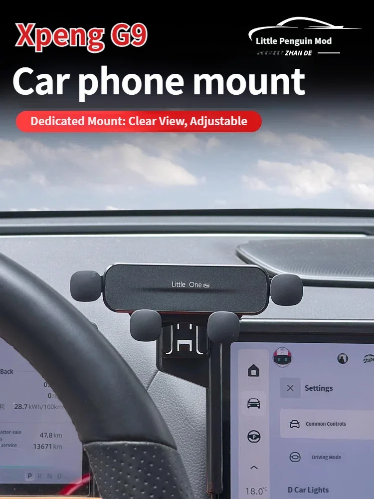 Suporte de Telefone Móvel para Carro Xpeng G9 2022-2025, Montagem na Tela de Controle Central, Suporte de Gravidade, Acessórios