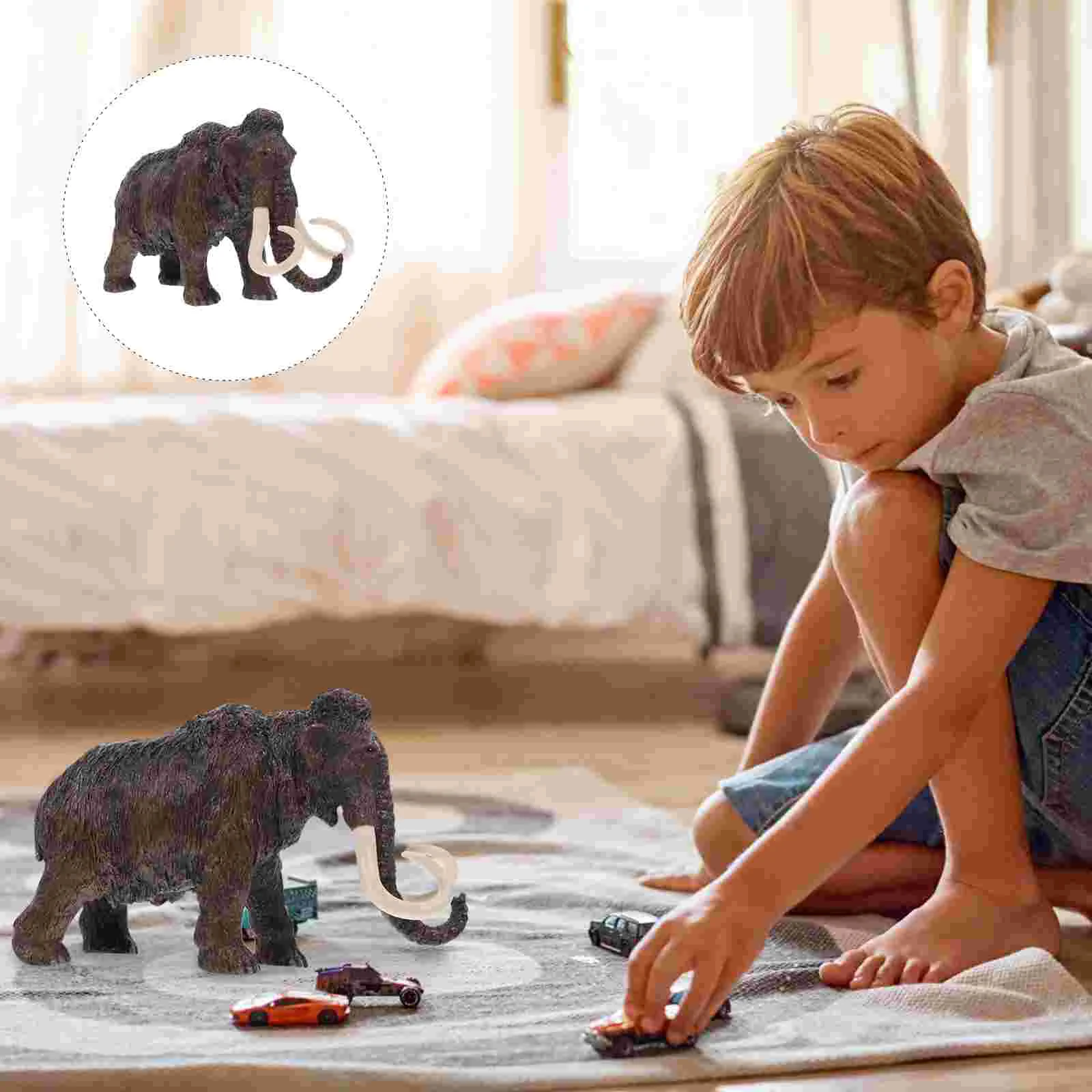 

1pc Simulation Model Solid Static Animal Model Elephant Toy Desktop Decoration Craft Simulation Animal Model