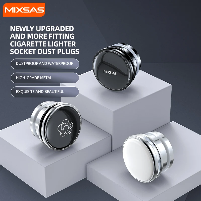 

MIXSAS Universal Car Cigarette Lighter Front Plug Cover Aluminum Alloy Button Smoke Cap Hole Car Accessorie for SUV Jetta BMW