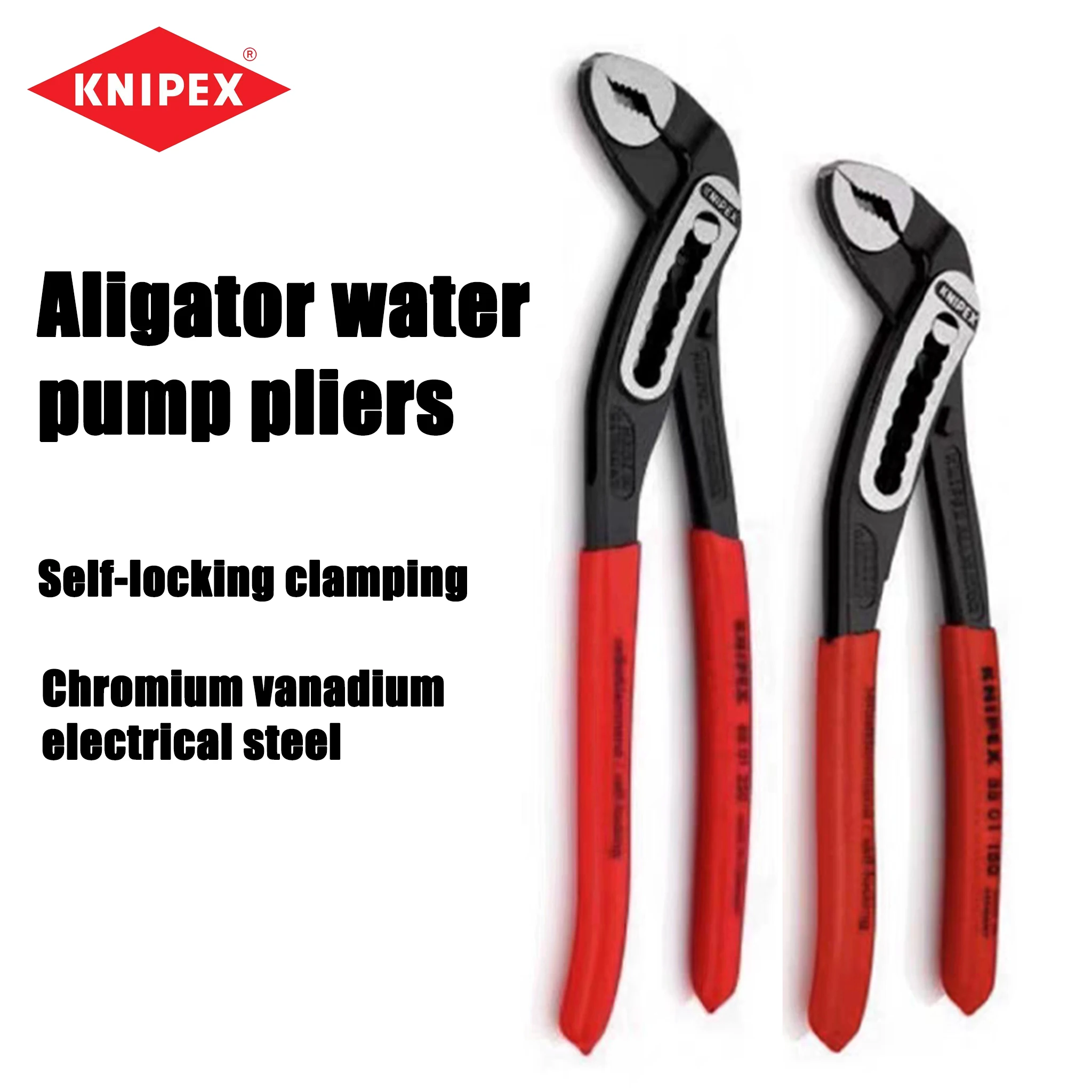 KNIPEX Multi Functional Water Pump Pliers, Water Pipe Pliers, Clamp Pipes and Nuts, Repair Manual Tools 8801180/8801250