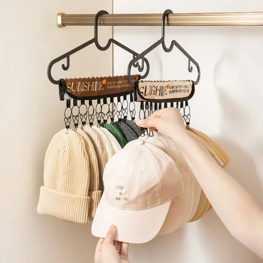 

10 Clips Baseball Hat Organizer Rack Foldable Portable Peaked Cap Storage Holder Hanging Saving Space Towel Hanger Clip Closet