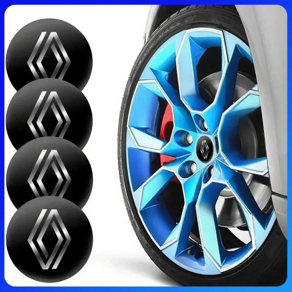 4 قطعة 56 مللي متر سيارة عجلة غطاء محور مركزي شارة شعار ملصق مائي عجلة لرينو ميجان 2 توينغو كليو تاليسمان كابتور اكسسوارات