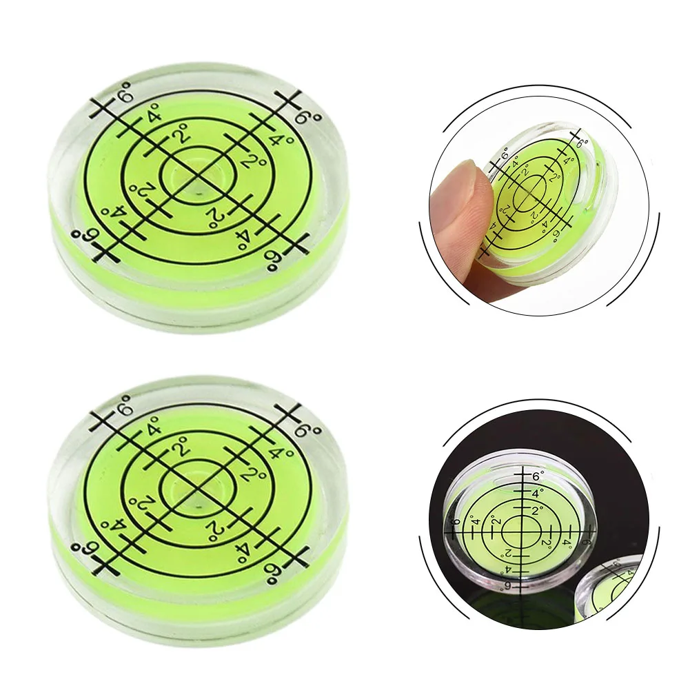2PCS Universal-Mini Bubble Level 32×7mm Precision-Bubble Level Round Circular Measuring Acrylic Bubble Level Tool Accessories
